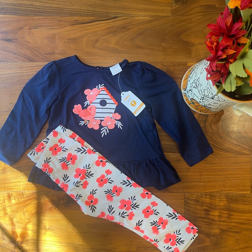 Baby girl Gymboree 2 piece outfit -leggings with top- NWT 18-24 months